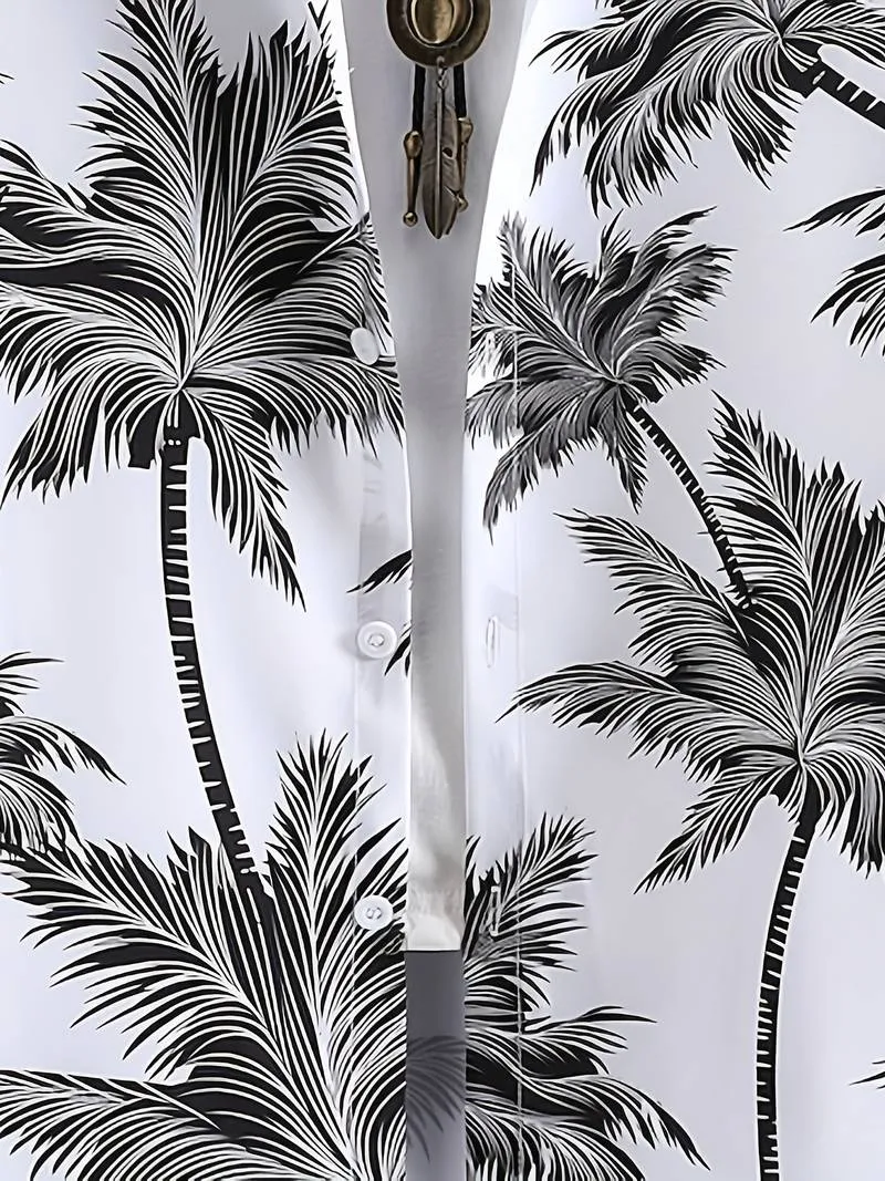 Kai – Men’s Hawaiian Shirt with Coconut Tree Print