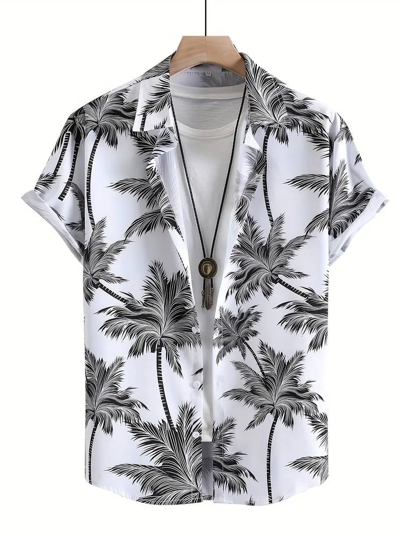 Kai – Men’s Hawaiian Shirt with Coconut Tree Print