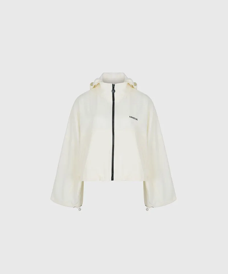 KANDINI Airy Hoodie Jacket & Skirt Set - Cream & Black