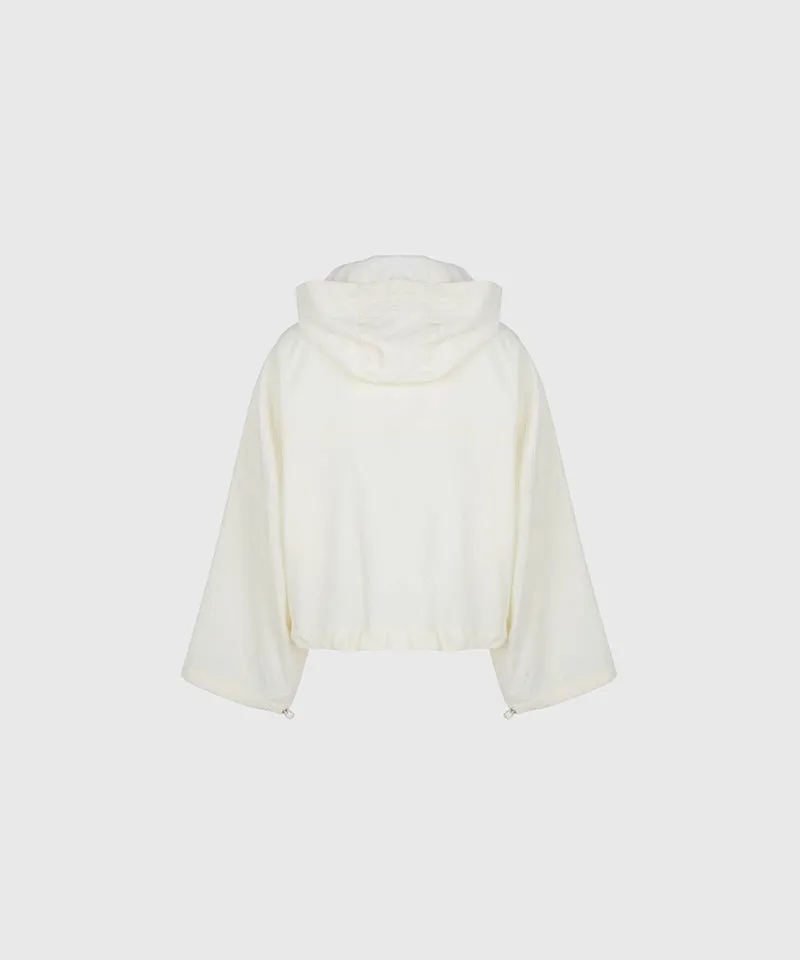 KANDINI Airy Hoodie Jacket & Skirt Set - Cream & Black