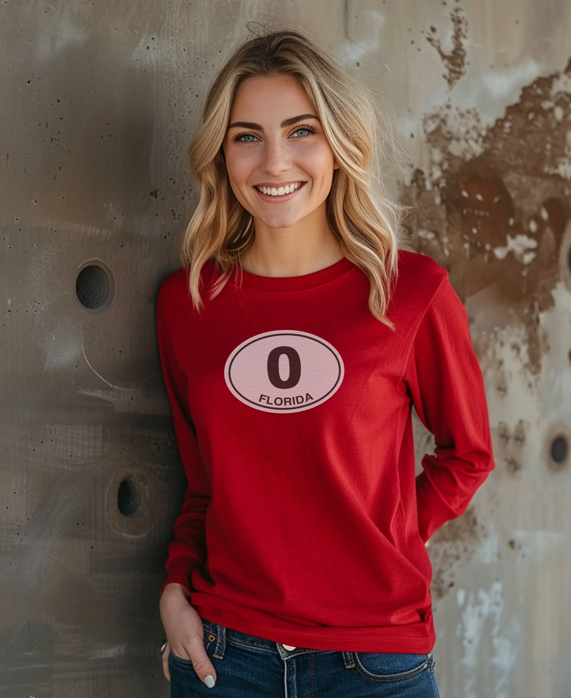 Key West Mile 0 Florida Graphic Womens Long Sleeve T-Shirts