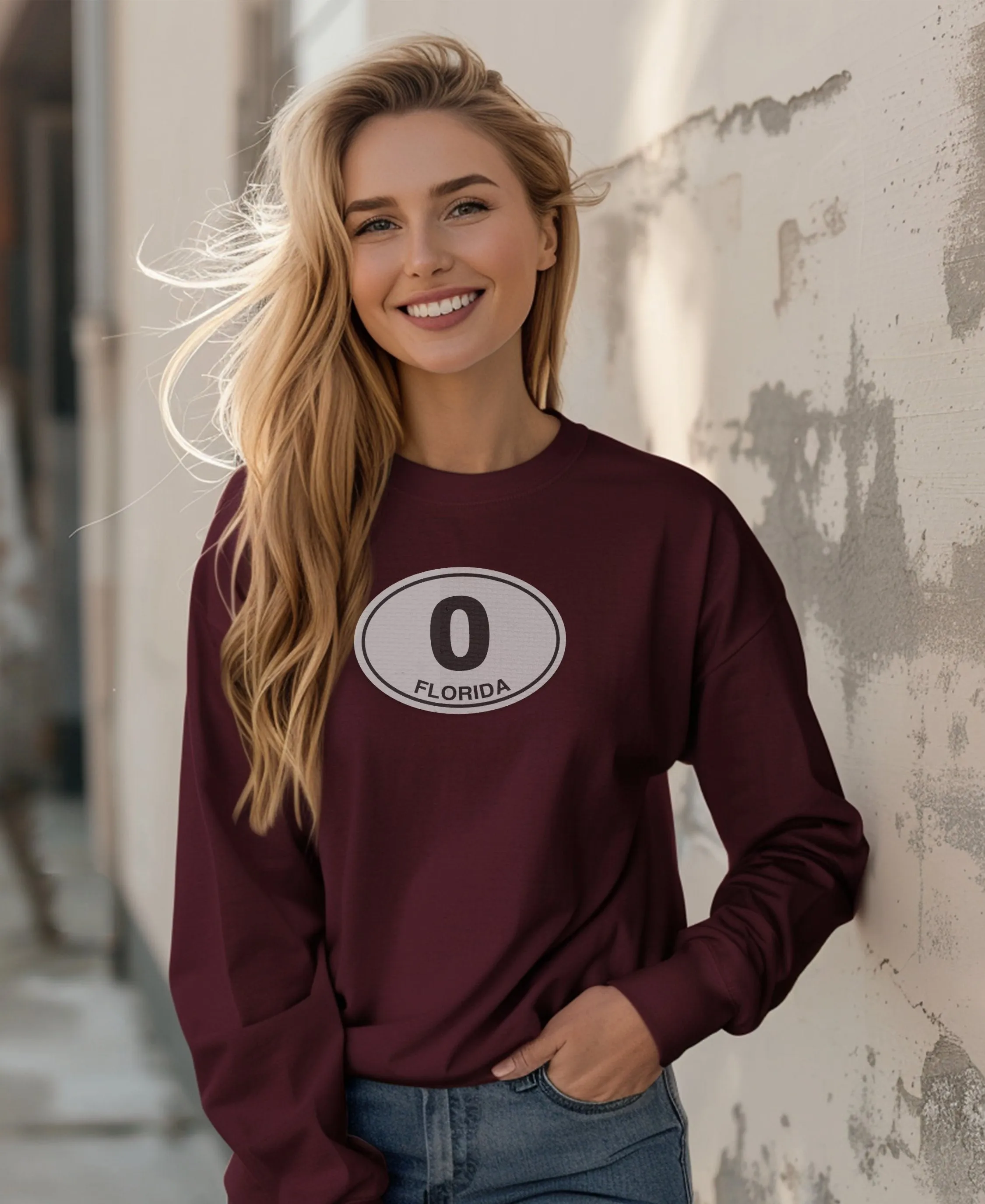 Key West Mile 0 Florida Graphic Womens Long Sleeve T-Shirts