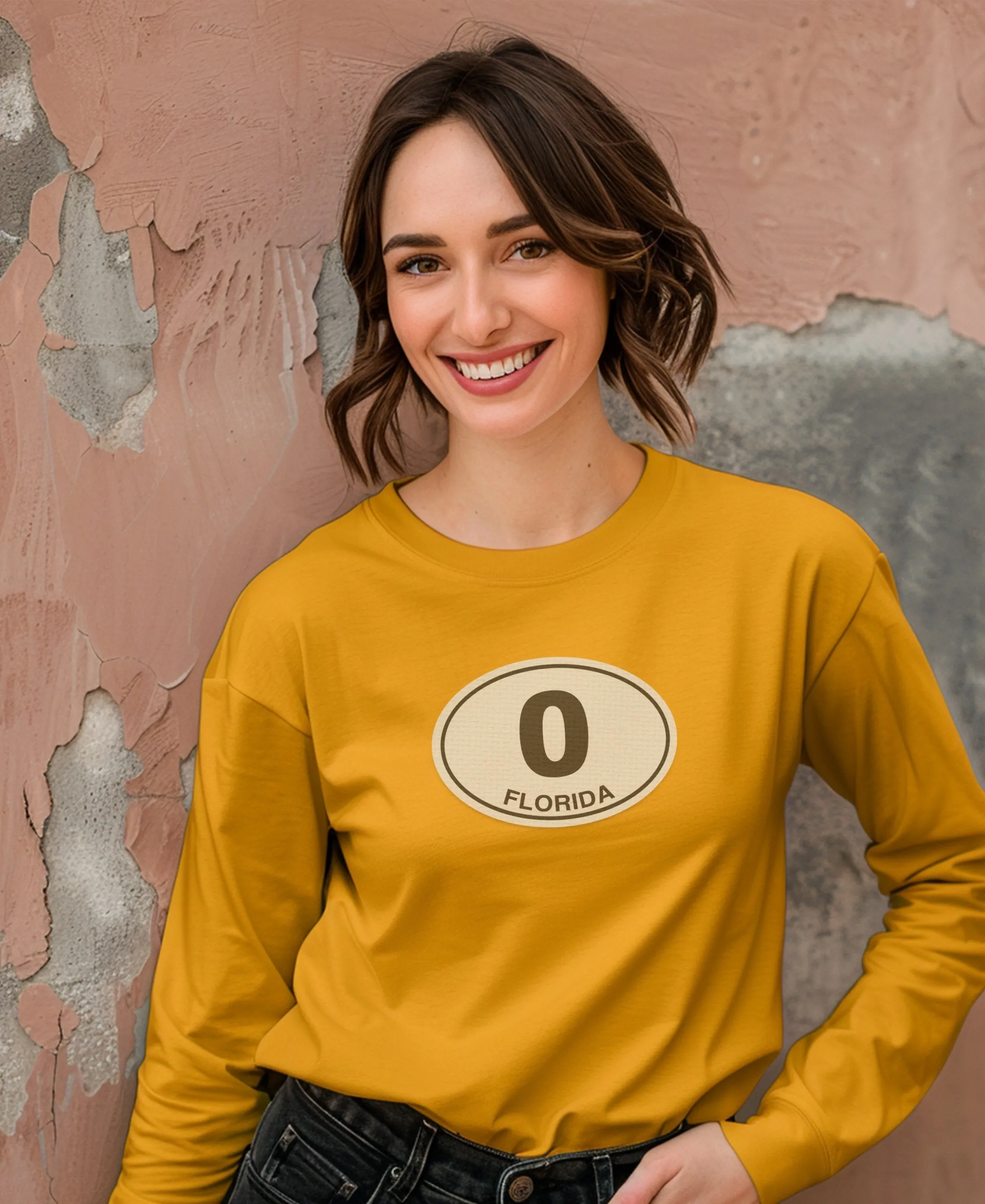 Key West Mile 0 Florida Graphic Womens Long Sleeve T-Shirts
