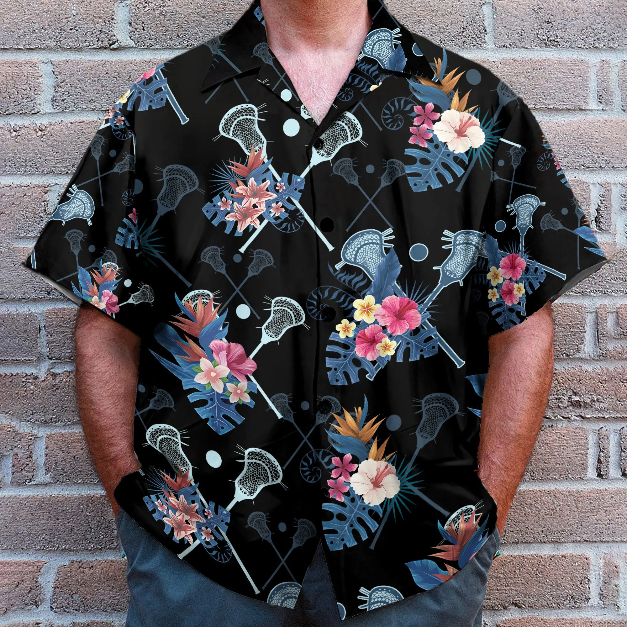 Lacrosse Tropical Men's Button's Up Shirts - Hawaiian Shirt
