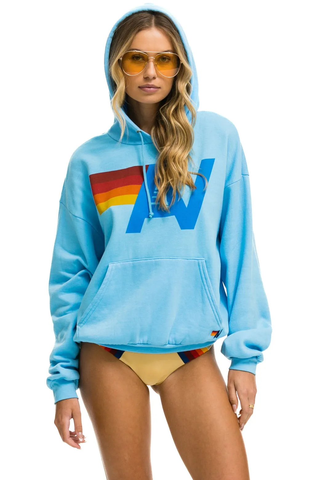 LOGO PULLOVER RELAXED HOODIE - SKY