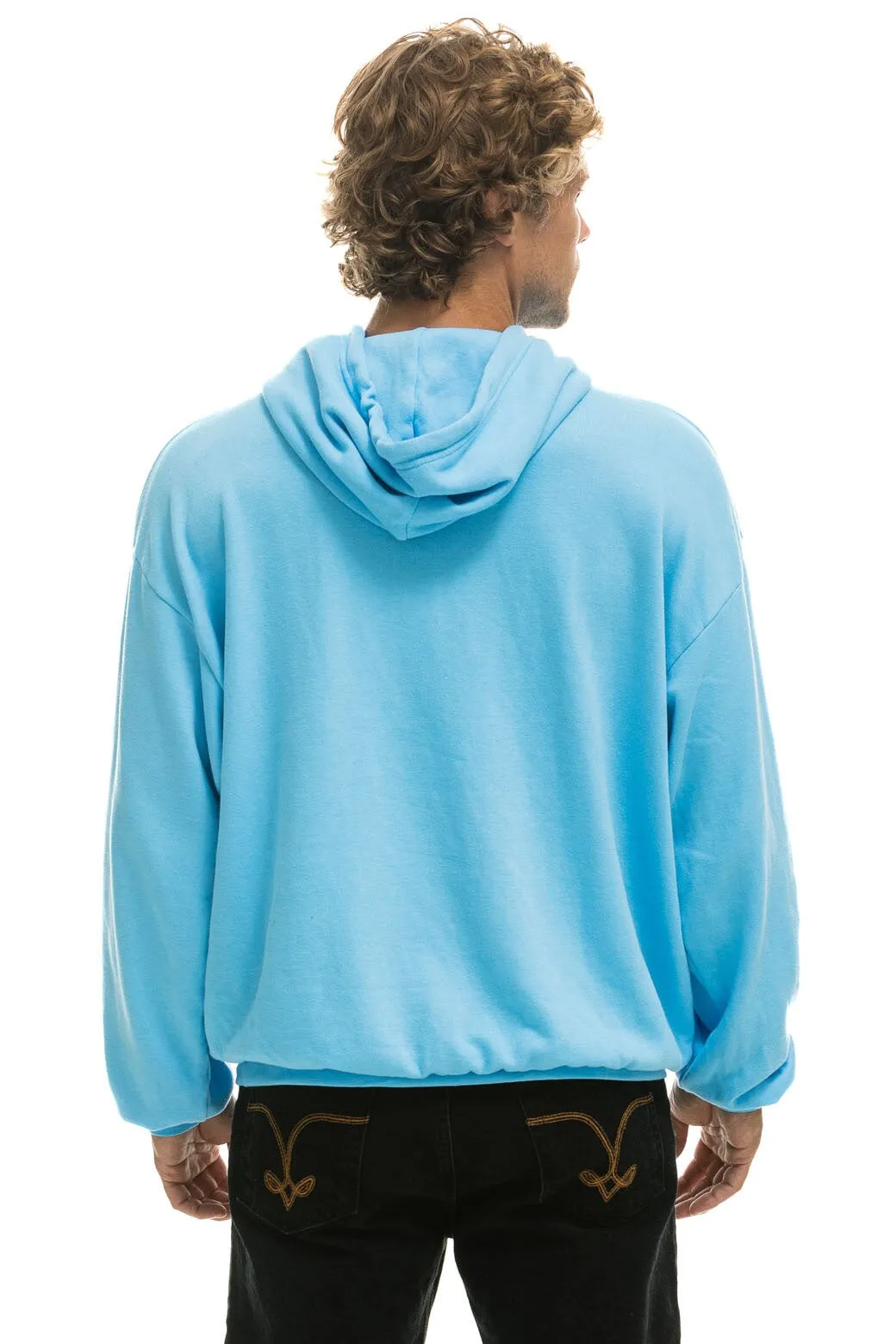 LOGO PULLOVER RELAXED HOODIE - SKY