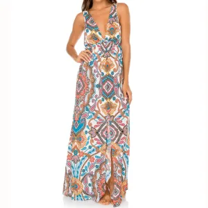 MAESTRANZA - V Neck Long Dress