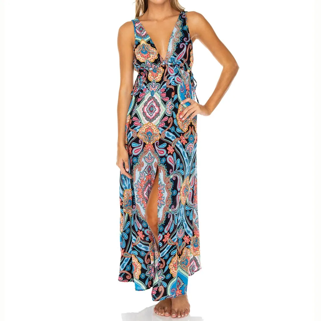 MAESTRANZA - V Neck Long Dress