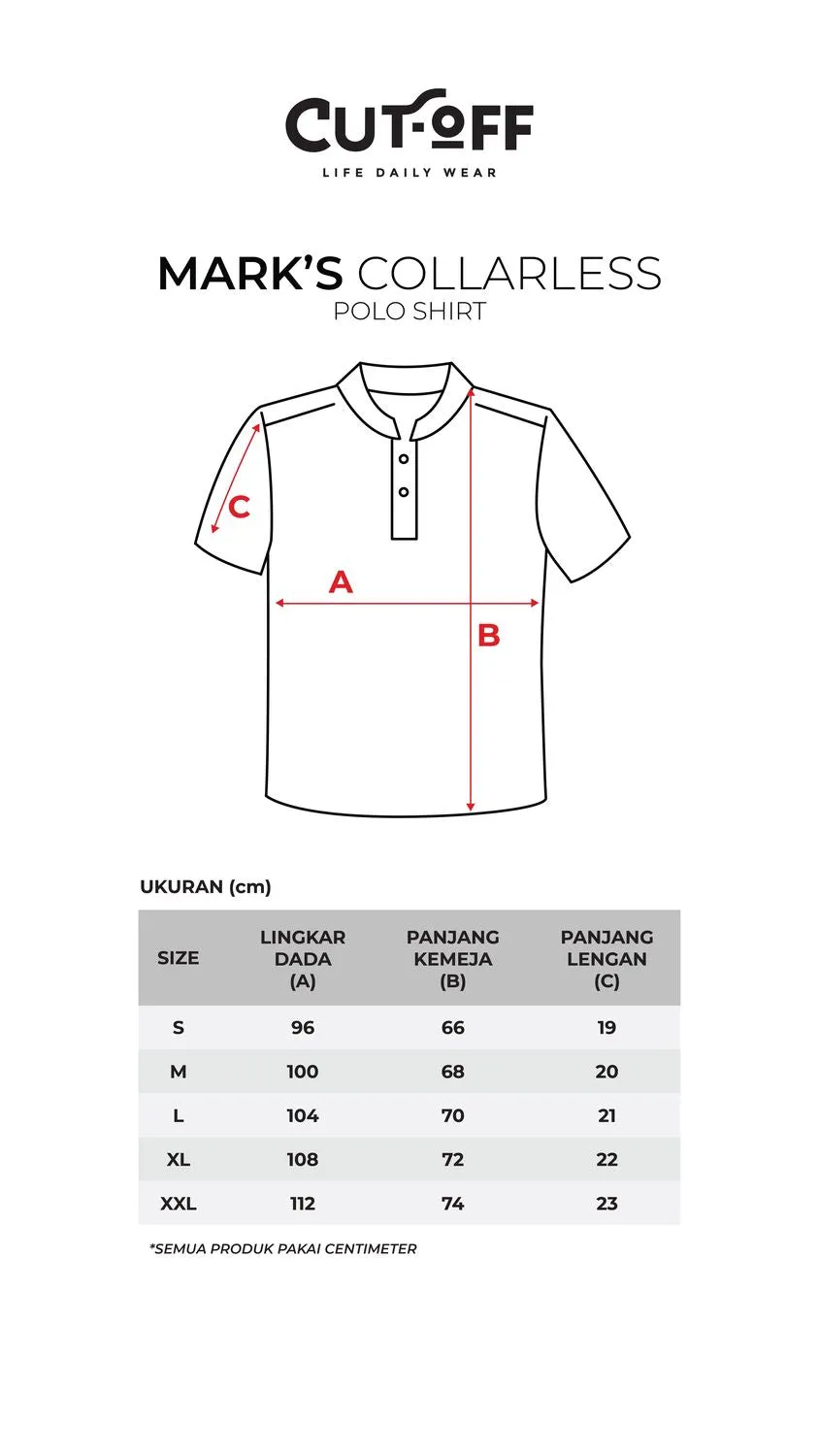 Marks Collarless Polo Shirt