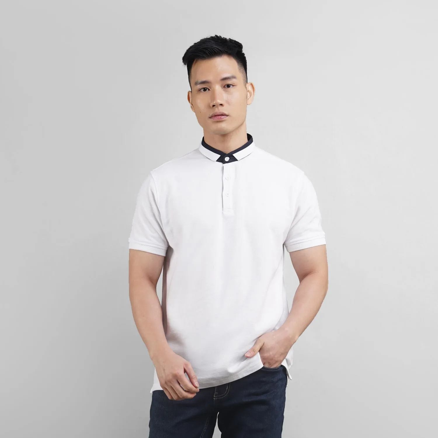 Marks Collarless Polo Shirt