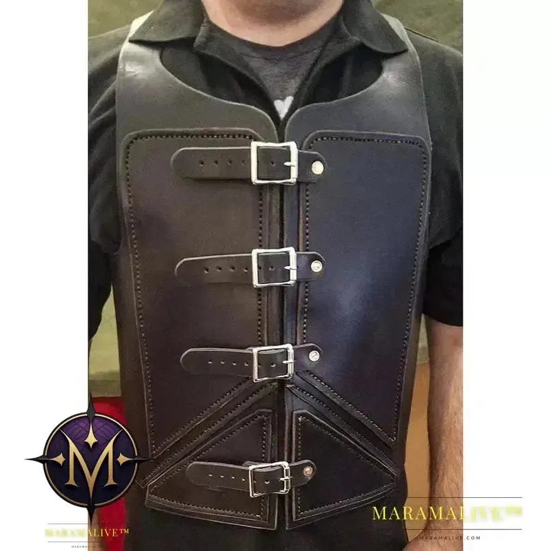 Medieval Steampunk PU Leather Vest for Men Armor War Larp Knight Warrior Armour Roman Archer Fantasy Cosplay Costume Accessories
