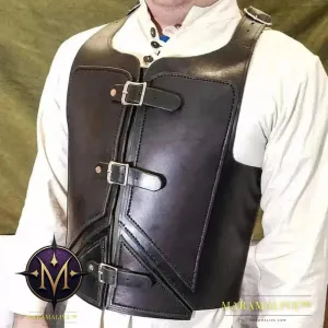 Medieval Steampunk PU Leather Vest for Men Armor War Larp Knight Warrior Armour Roman Archer Fantasy Cosplay Costume Accessories