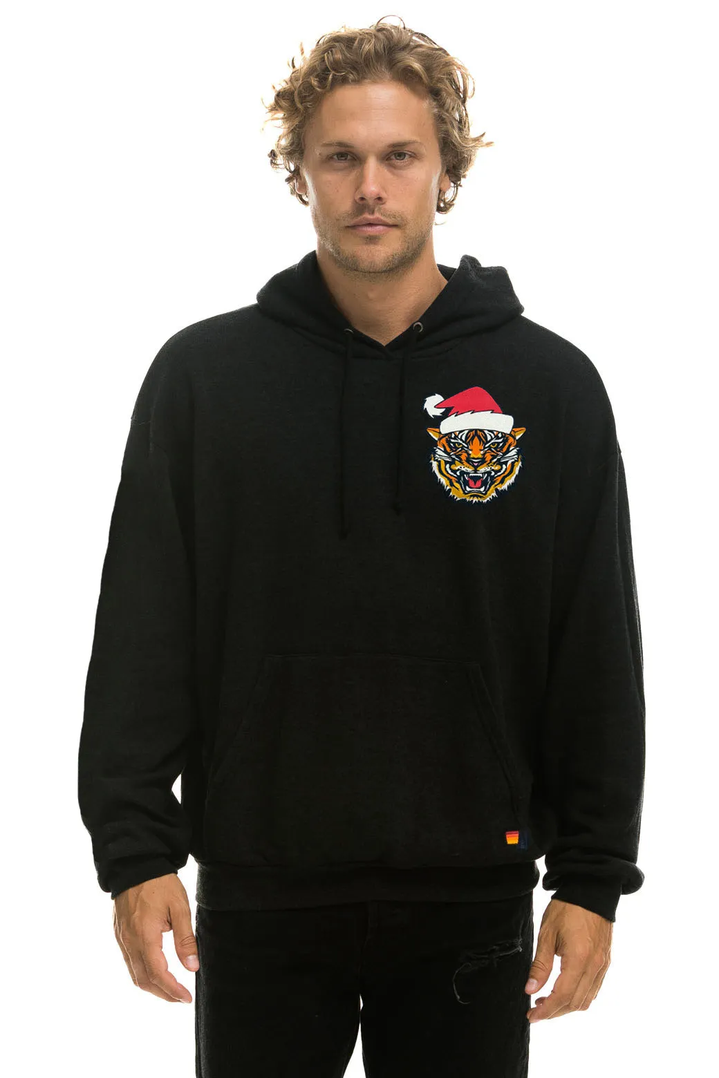 MEMBER EXCLUSIVE SANTA TIGER RELAXED PULLOVER HOODIE - BLACK
