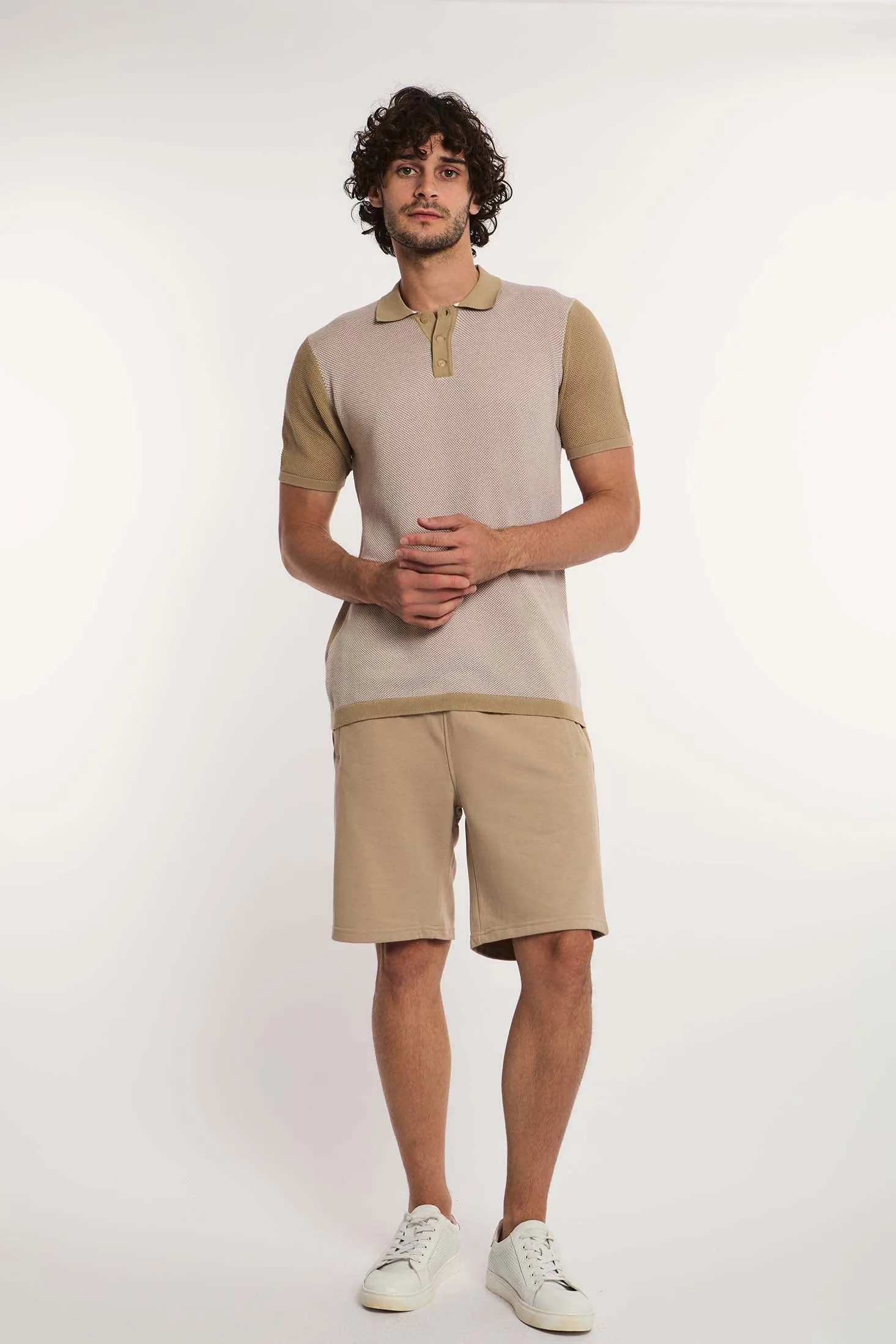 Men Polo Cotton Casual Green