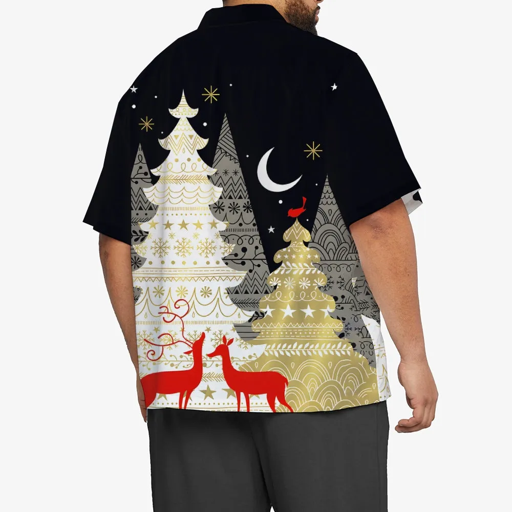 Men's Ashion Casual Christmas Printed Short Sleeve Shirt 2411004238