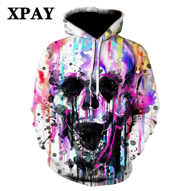 Men's Autumn New Black Long Leisure Sleeve Hoodie Firearms Skull Series 3d HD Digital Printing Street Wear Wild Sweatshirt S-6XL