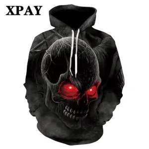 Men's Autumn New Black Long Leisure Sleeve Hoodie Firearms Skull Series 3d HD Digital Printing Street Wear Wild Sweatshirt S-6XL