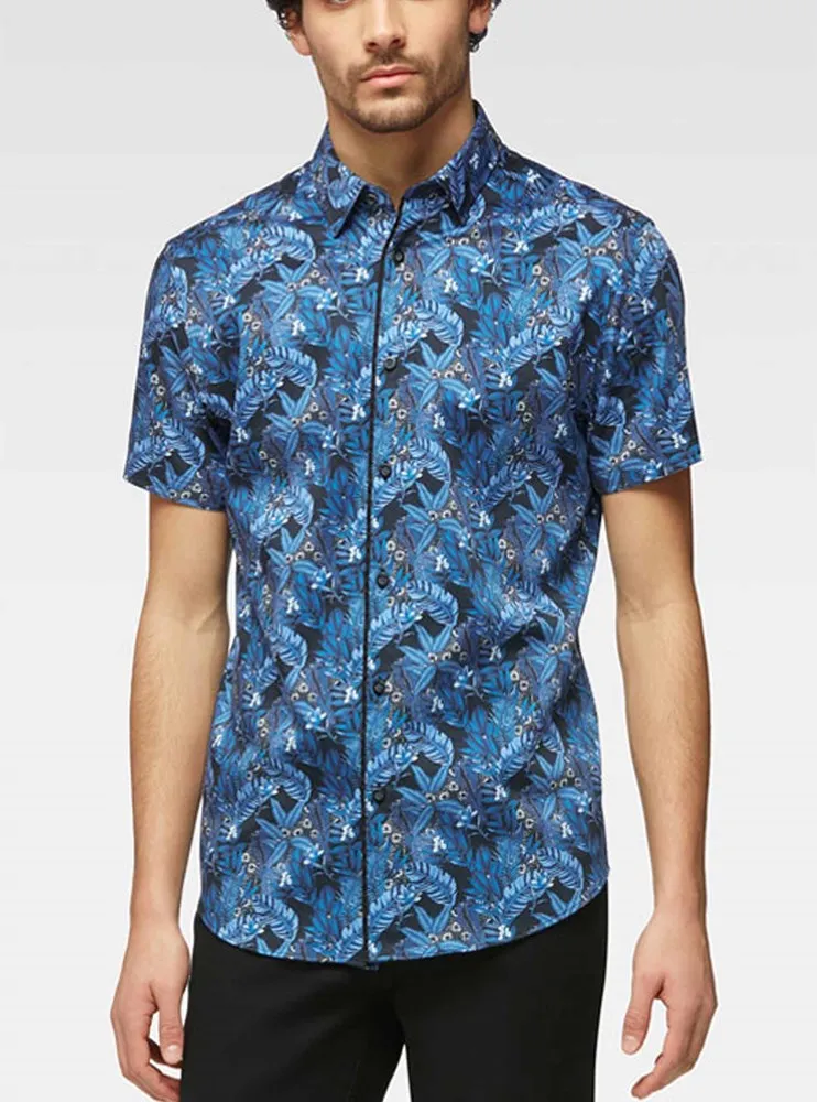 Men's casual short sleeve stretch shirt