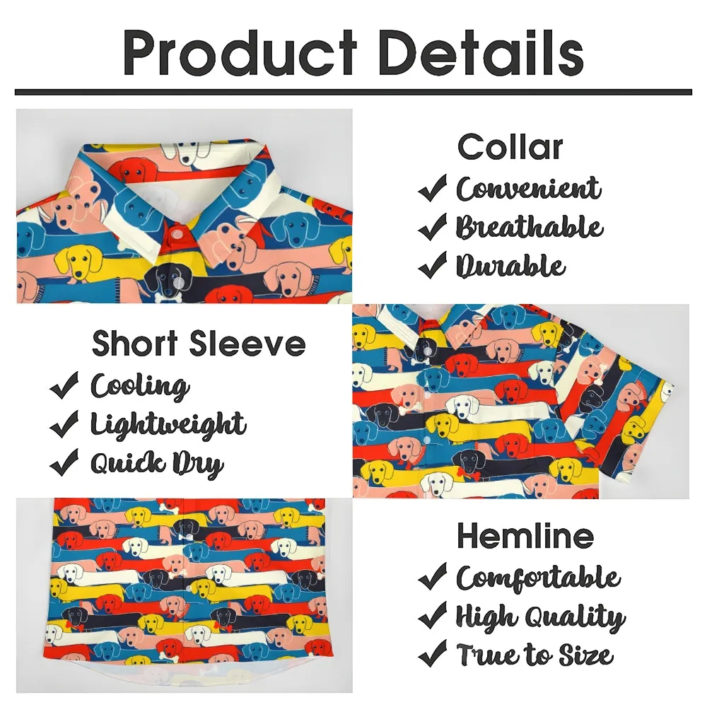 Men's Colorful Dachshund Casual Short Sleeve Shirt 2405000207