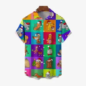 Men's Fashion Casual Cartoon Character Print Shirt 2411006963