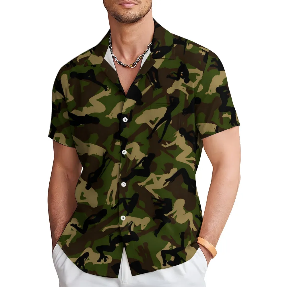Men's Fun Camouflage Casual Short Sleeve Shirt 2311000402
