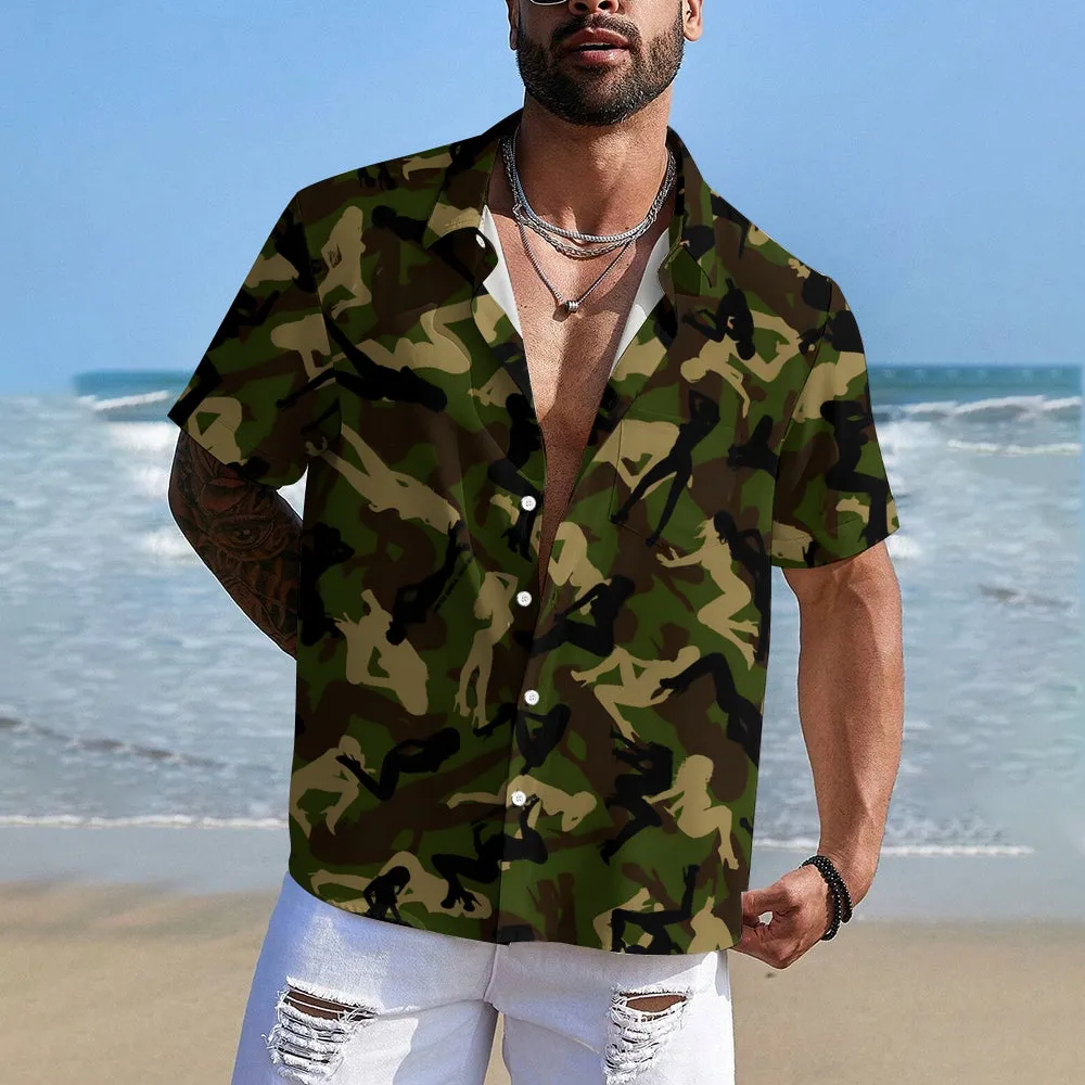 Men's Fun Camouflage Casual Short Sleeve Shirt 2311000402