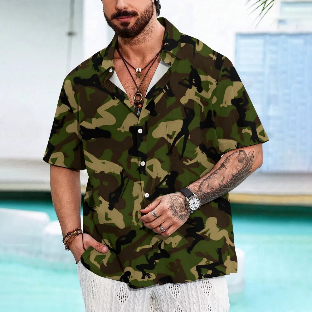 Men's Fun Camouflage Casual Short Sleeve Shirt 2311000402