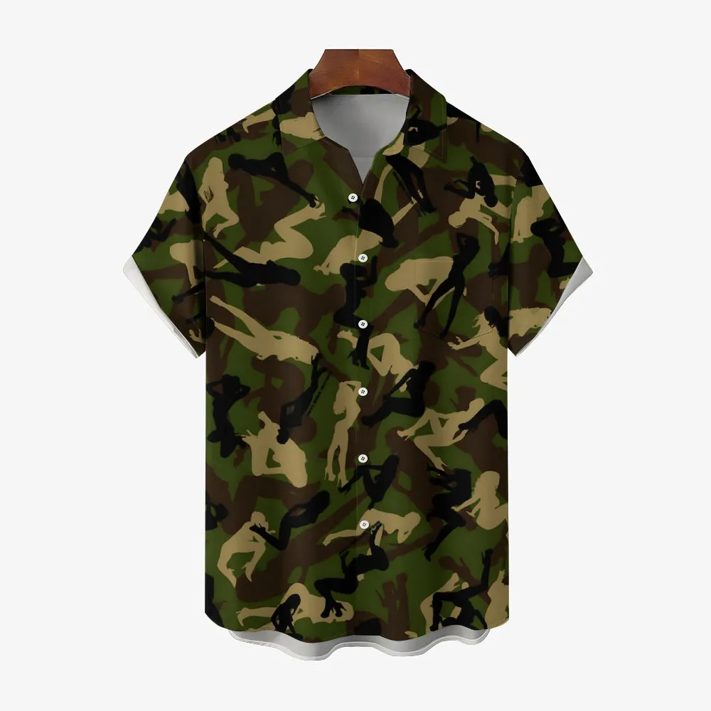 Men's Fun Camouflage Casual Short Sleeve Shirt 2311000402