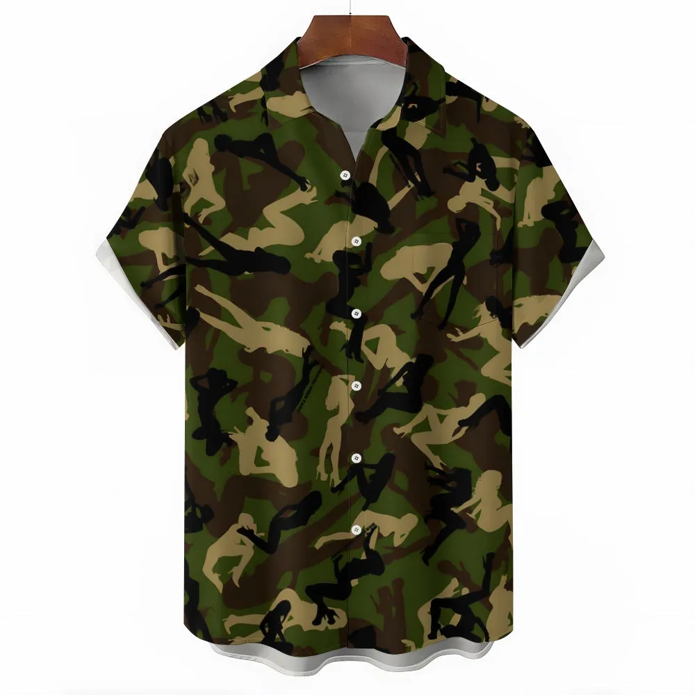 Men's Fun Camouflage Casual Short Sleeve Shirt 2311000402