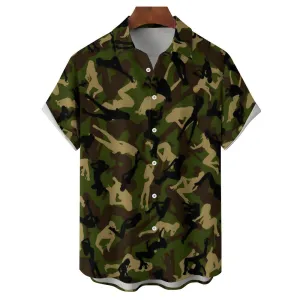 Men's Fun Camouflage Casual Short Sleeve Shirt 2311000402