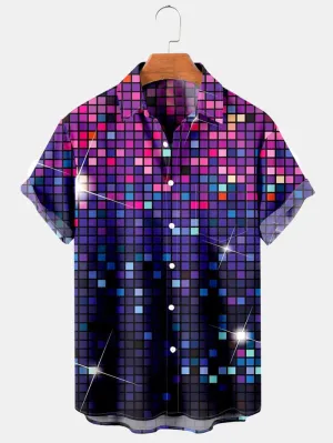 Men's Geometric Casual Resort Short Sleeve Shirt