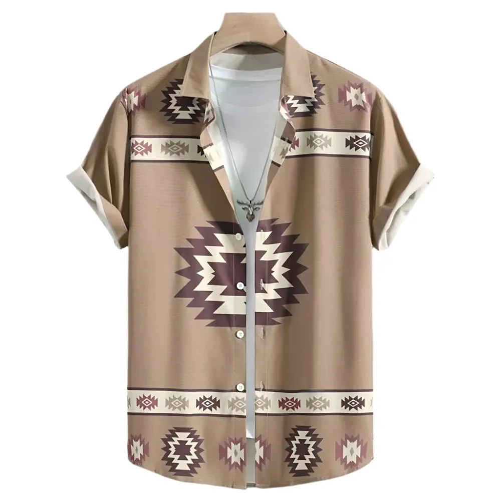 Men’s Hawaiian 3D Cashew Flower Print Shirt – Short Sleeve Harajuku Oversized Casual Summer Fashion Top