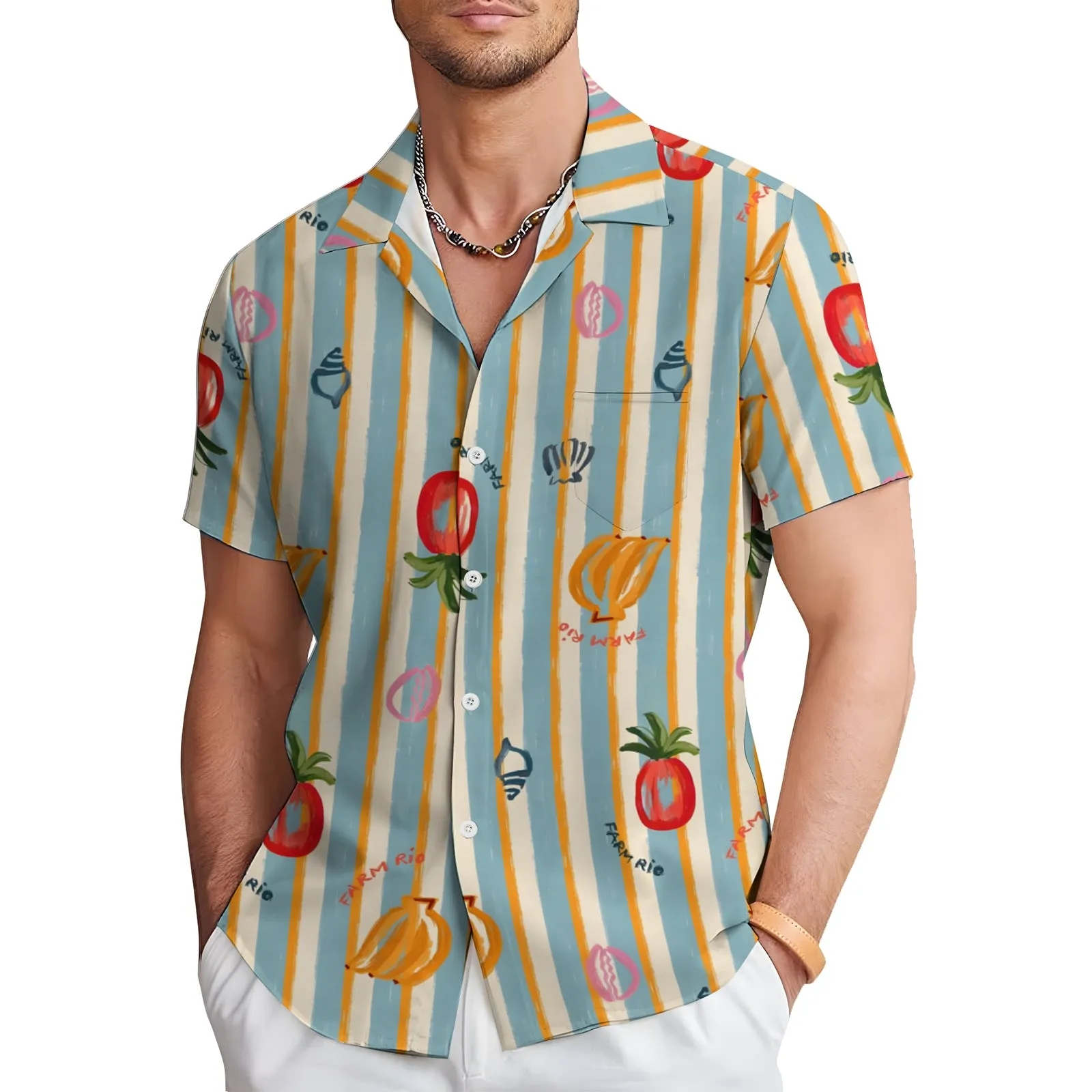 Men's Hawaiian Casual Short Sleeve Shirt 2404001628