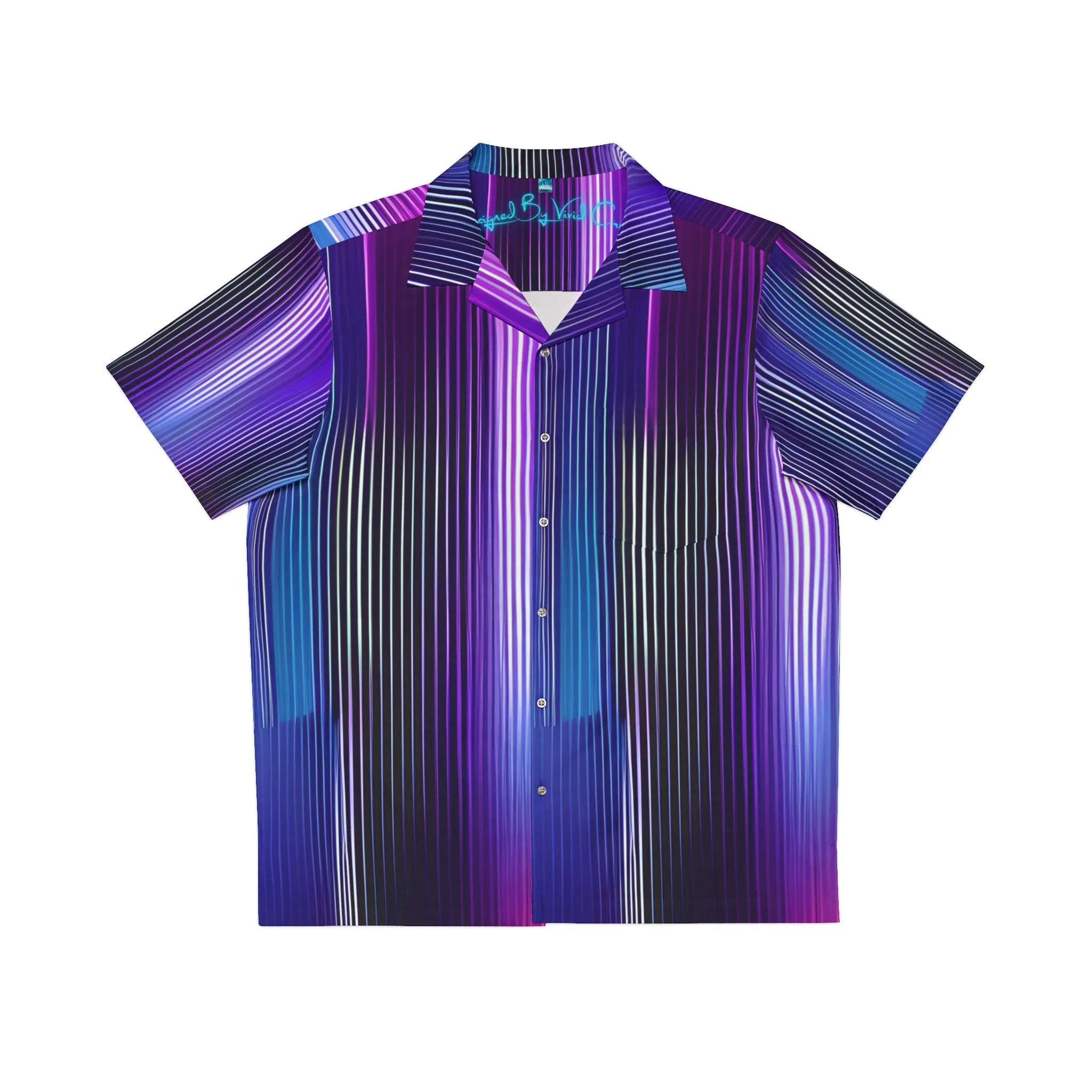 Men's Hawaiian Shirt - Line Pattern Dress Shirt