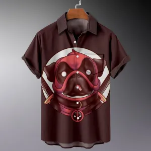 Men's Movie Character Printed Short Sleeve Shirt