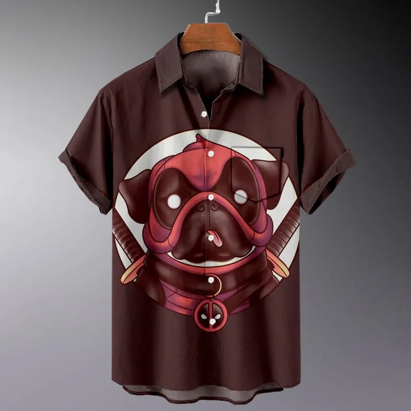 Men's Movie Character Printed Short Sleeve Shirt