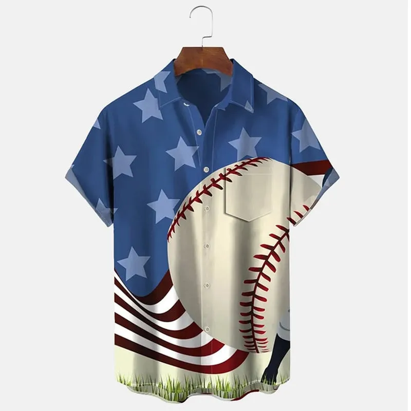 Men's Printed Casual Resort Short Sleeve Shirt
