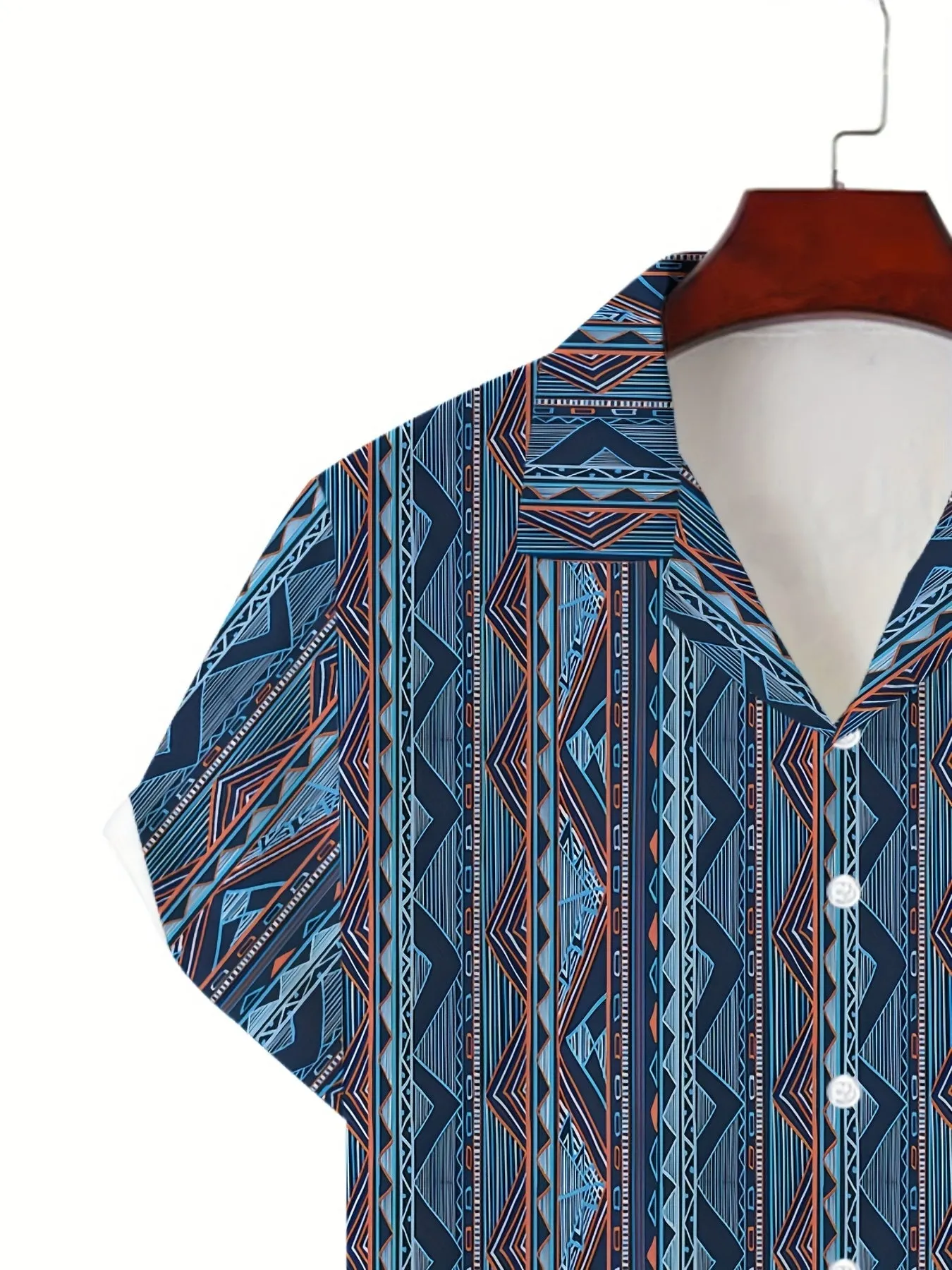 Men's retro classic button down short sleeved shirt
