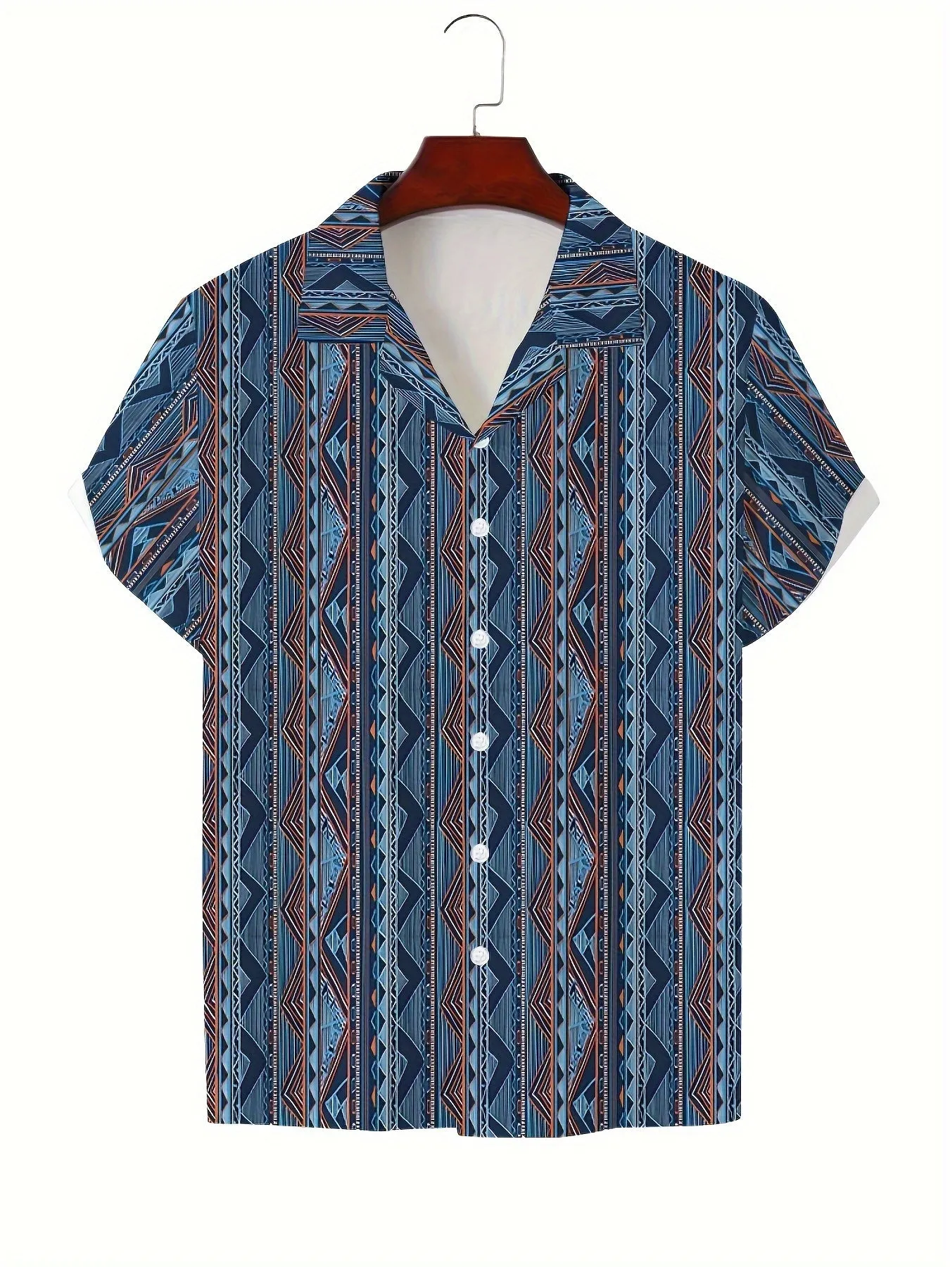 Men's retro classic button down short sleeved shirt