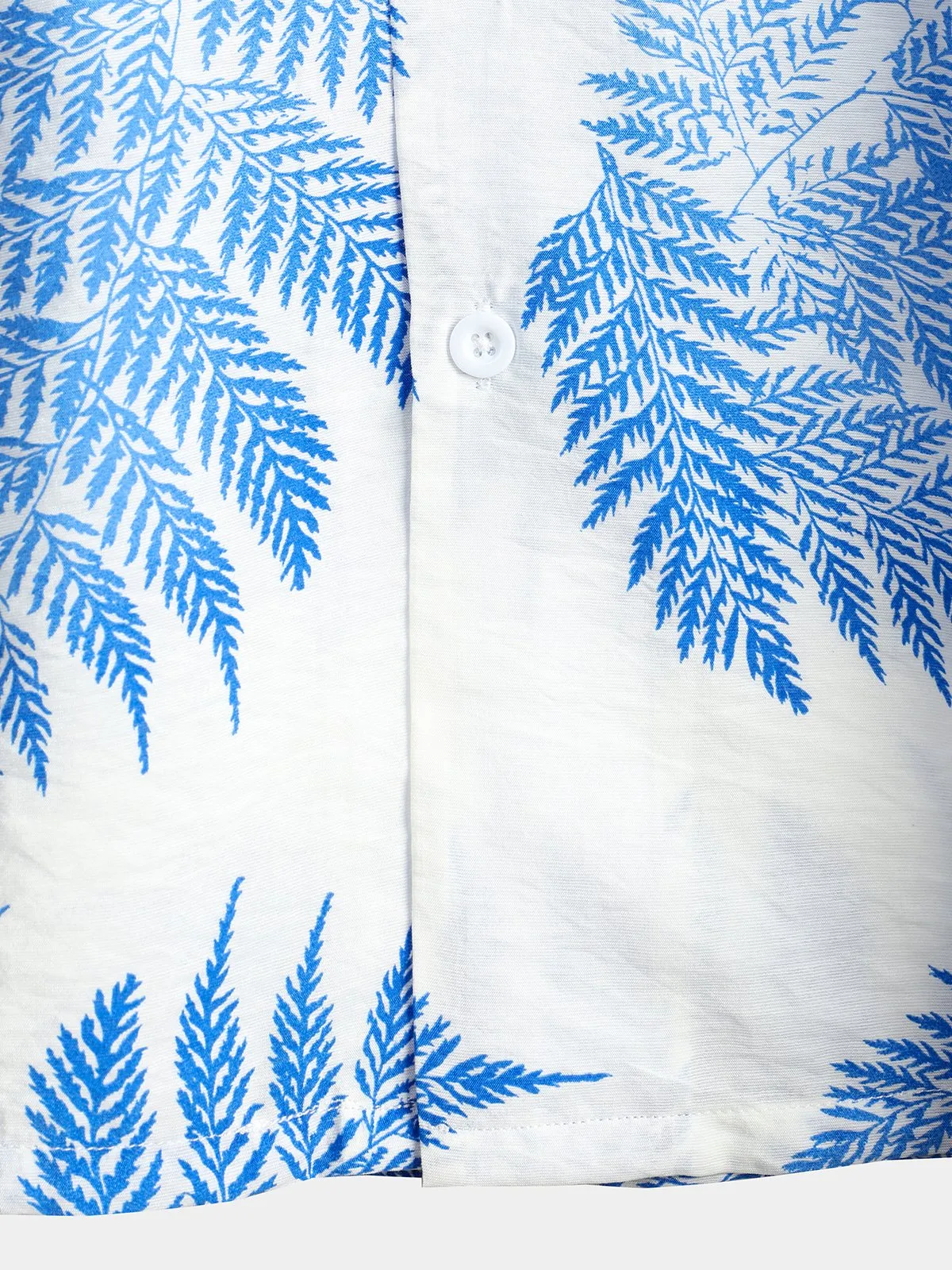 Men's Tropical Leaf Print Hawaiian Pocket Short Sleeve Shirt