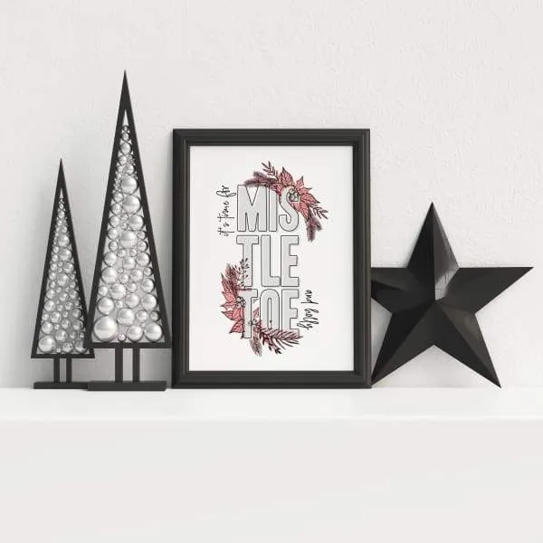 Mistletoe and Holly | Christmas art print
