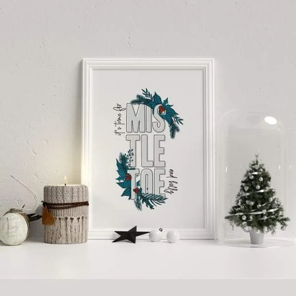 Mistletoe and Holly | Christmas art print
