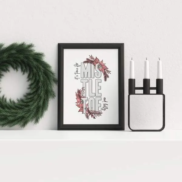 Mistletoe and Holly | Christmas art print