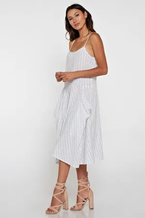 Misty Stripes Midi Dress