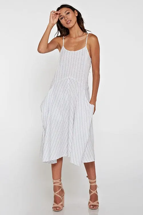 Misty Stripes Midi Dress
