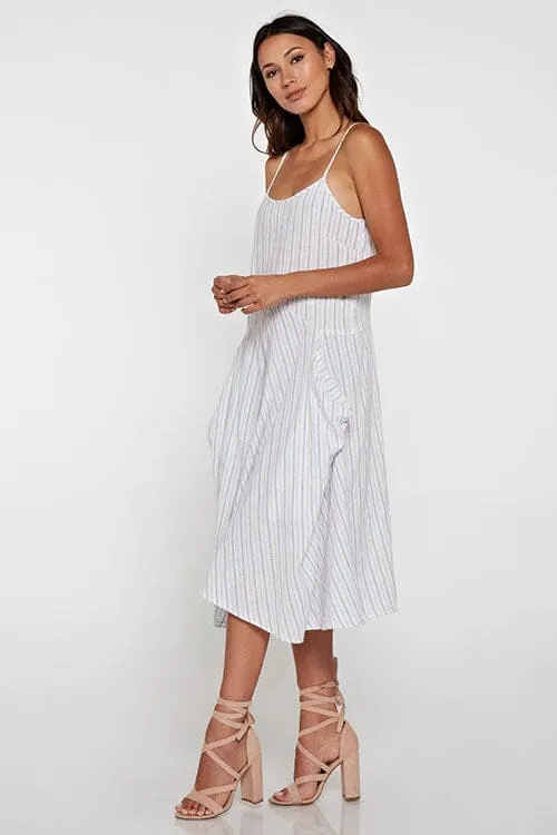 Misty Stripes Midi Dress