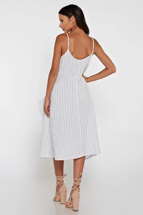 Misty Stripes Midi Dress