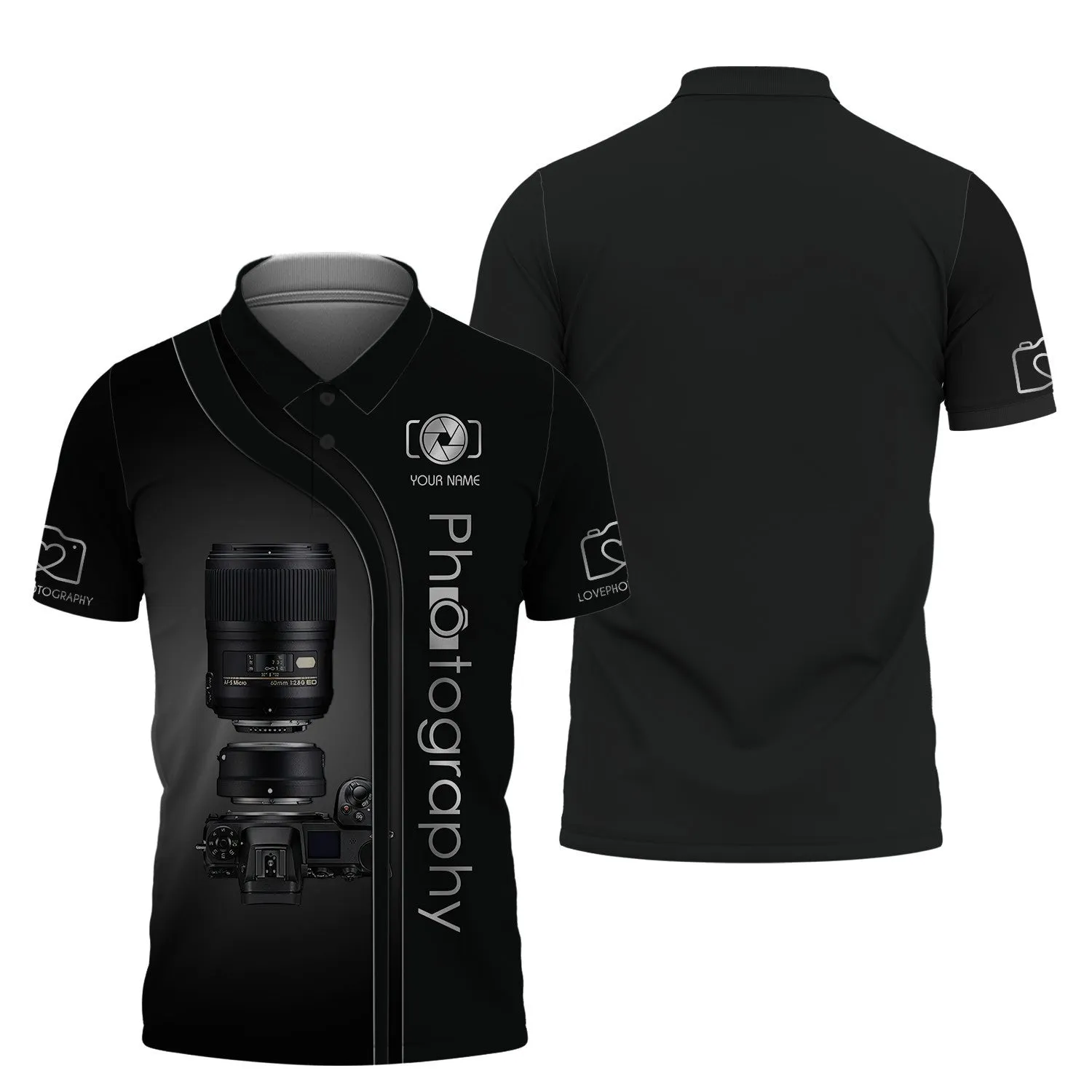 NK Camera 3D Shirts Photography Zipper Hoodie, Bomber, Sweater, Polo, Hawaiian,..Custom Photographer Shirts