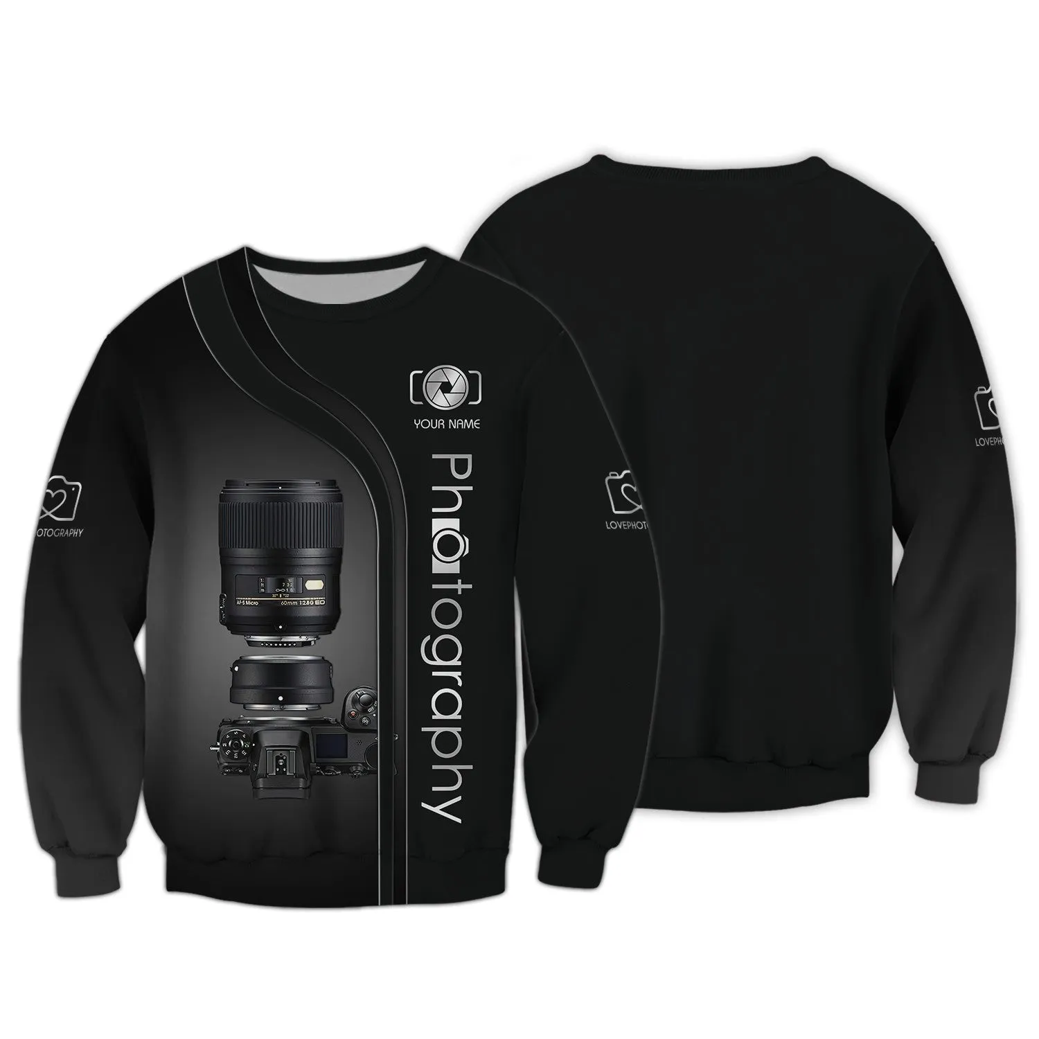 NK Camera 3D Shirts Photography Zipper Hoodie, Bomber, Sweater, Polo, Hawaiian,..Custom Photographer Shirts