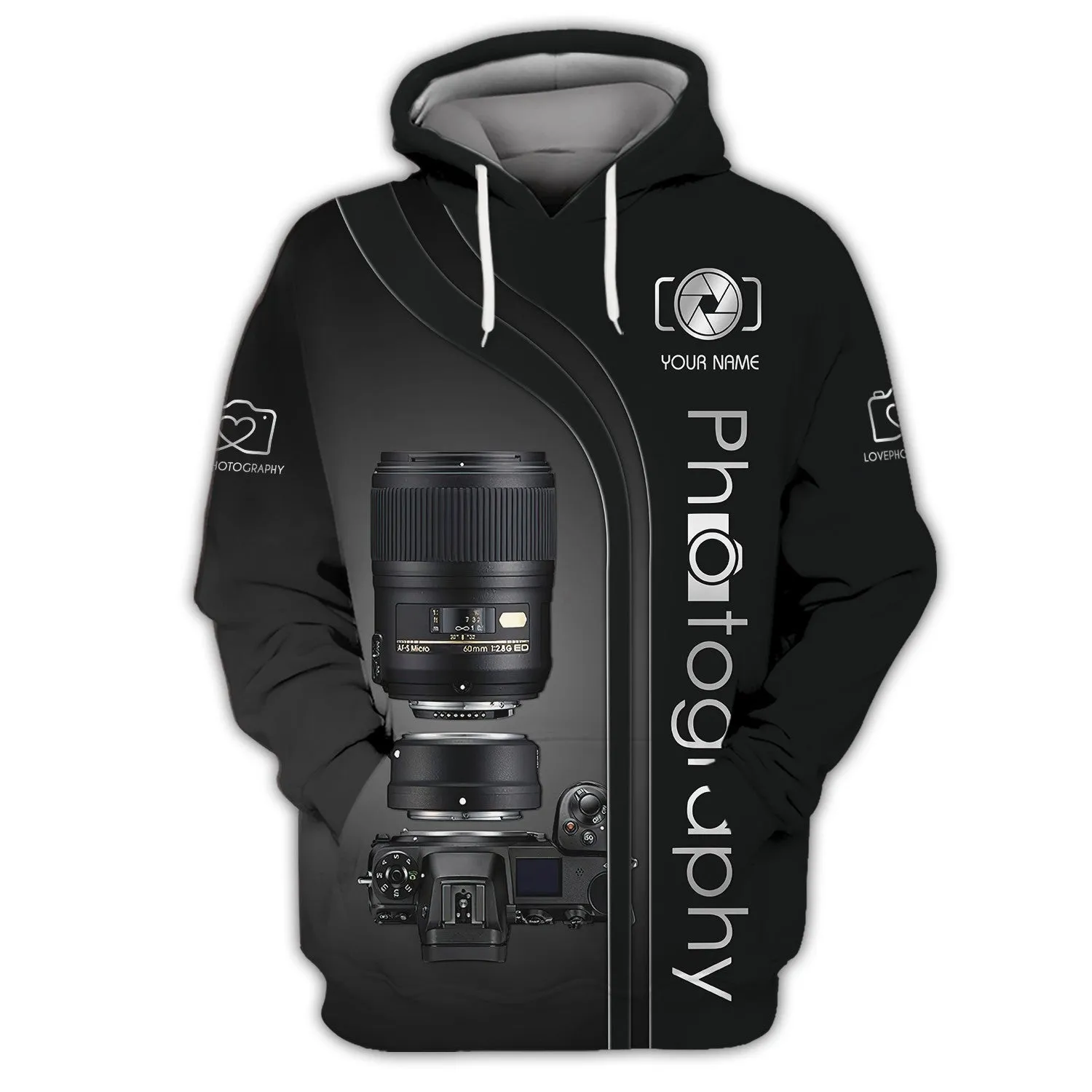 NK Camera 3D Shirts Photography Zipper Hoodie, Bomber, Sweater, Polo, Hawaiian,..Custom Photographer Shirts